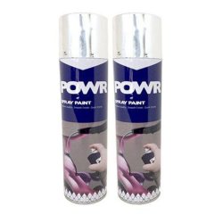Powr Spray Paint Metal Mirror Chrome 300ML 2 Pack