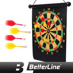 Betterline Magnetic Dart Board Game Set - 16 X 19 Inch 41.5X47.5CM Roll-up Board With 6 Darts - Child & Furniture Safe Dartboard For Kids & Adults B
