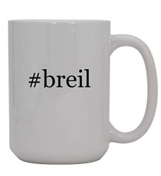 Breil - 15OZ Hashtag Ceramic White Coffee Mug Cup White