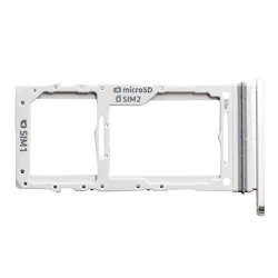 Gintai Dual Sim Sd Card Tray Holder Slot Replacement For Samsung Galaxy Note 10 Plus Color: Silver