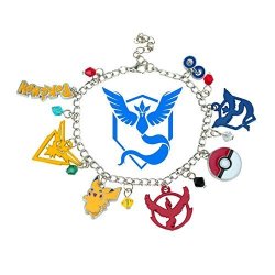 Superheroes Pokemon Go 7 Charms Lobster Clasp Bracelet In Gift Box By