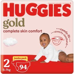 Huggies Jumbo Unisex Gold Disposable Nappies Size 2 2 X 94'S