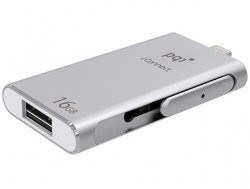 Iconnect 16GB USB 3.0 APPLE Certified Mfi Lightning Dual Flash Drive - Silver