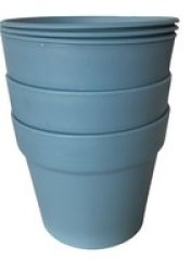 GRO Plastic Flower Pot Set Set Of 3 Blue