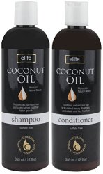 Elite Essentials Coconut Oil Shampoo And Coconut Oil Conditioner Set 12 Oz. Each