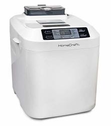 Homecraft HCPBMAD2WH Bread Maker With Auto Fruit & Nut Dispenser Makes 2 Lb. Loaf Size 3 Crust Options 12 Programmable Settings White