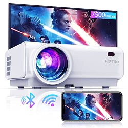 Toptro Wifi Bluetooth Projector 9000LUMEN Support 1080P Home Video Projector MINI Portable Movie Projector 200 Display & Zoom 50% Built-in Hifi Speaker For Tv