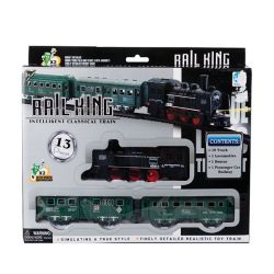 Train Set - Bpa-free Plastic - Black & Green - 13 Piece - 2 Pack