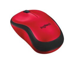 Logitech - M220 Silent Rf Wireless Optical Ambidextrous Mouse - Black red