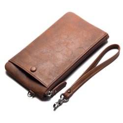 Casual Business Zipper Long Wallet Phone Bag Clutch Bag For Men