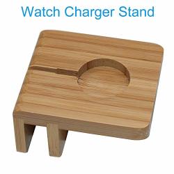 Bamboo Watch Stand Compatible With Apple Iwatch Adapter For Charging Stations And More Multi-device Organizers Watch Holder Compatible With Smartwatch Series 4 Series 3 Series 2 Series 1