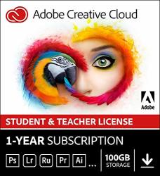 Adobe Student & Teacher Edition Creative Cloud Student teacher Validation Required |12-MONTH Subscription With Auto-renewal Billed Monthly Pc mac
