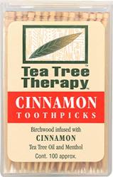 Tea Tree Therapy Not A Case Cinnamon Toothpicks 100 Tootpicks
