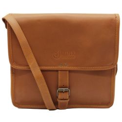 - Genuine Leather Messenger Hand Bag With Buckle