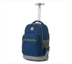 Phronex New Kings School Trolley Bag School Bag Luggage Rolling Backpack Blue
