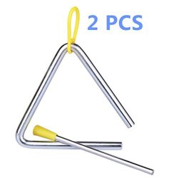 I-MART Triangle Music Instruments Triangle Percussion Triangle Beaters Set Pack Of 2 - 4 Inches