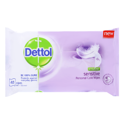 Dettol Hygiene Wipes - Hand Wipes - Surface Cleaner - Sensitive - 40'S