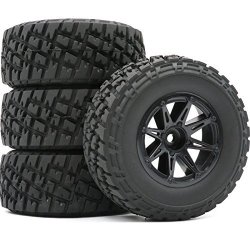 Hobbysoul 4PCS Rc 2.2 3.0INCH Short Course Tires Sc Tyre Hex 12MM Wheels For 1 10 Traxxas Slash Pro-line Car