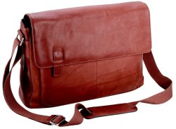 ADPEL Nobel Italian Leather Messenger Bag Brown