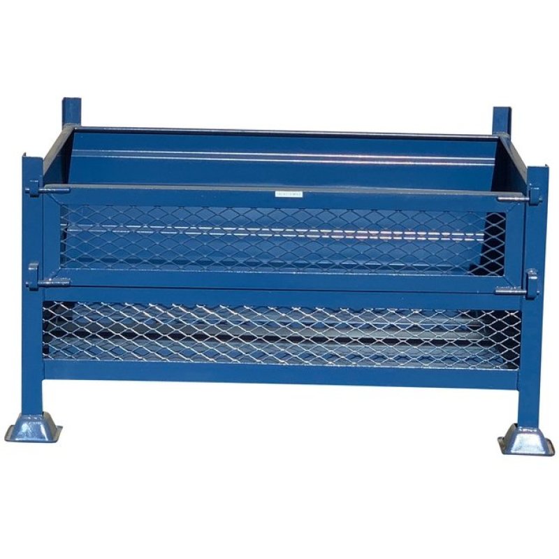 Stillage Bin Stackable Steel Bin Half Drop Side Blue 1800KG SBD3324