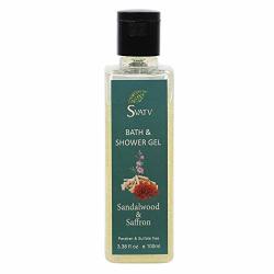 Svatv - Bath And Shower Gel :: Sandalwood & Saffron :: 100 Ml :: Paraben And Sulfate Free :: Handmade :: Kosher And Gmp Certified :: From India