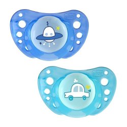 Chicco - Soother Physio Air Blue Silicone 12 Months+ 2PC Blue