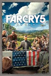 Trends International Far Cry 5 - Key Art Wall Poster 14.725" X 22.375" Barnwood Framed Version