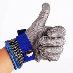 Safety Cut Proof Stab Resistant Stainless Steel Wire Metal Mesh Butcher Gloves Large