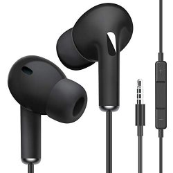 black wired earbuds