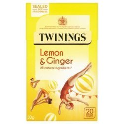 Twinings 4 Boxes Lemon & Ginger 80 Single Tea Bags