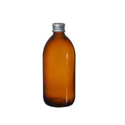 500ML Amber Glass Generic Bottle With Aluminium Screw Cap - Silver 28 410
