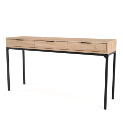 Marley Entrance Table 3 Drawers - Pine In Chestnut Finish