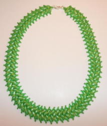Beaded Necklace - Green Snowflake