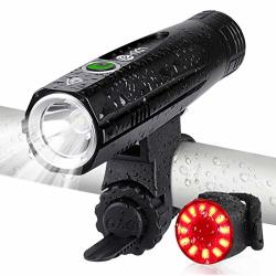 Te-rich Ultra Bright Bike Lights Rechargeable 800 Lumens Headlight And Taillight Set LED Bicycle Lights Front And Back Quick Release Safety Lamp Cycling Accessories
