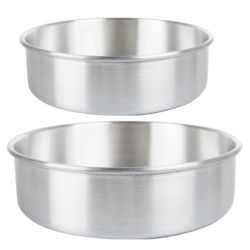 Home Kitchen Heavy Duty Round Aluminium Baking And Moulding Cake Pans - 2 Set - 25CM And 30CM