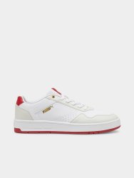 Puma Mens Court Classic White red cream Sneakers