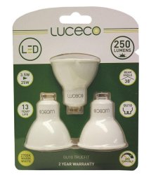- GU10 3W Warm White Non-dimmable LED Lamp - Set Of 3