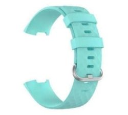 Silicone Strap For Fitbit Charge 3 4 Sense S m - Turquoise Blue Strap Only Watch Excluded