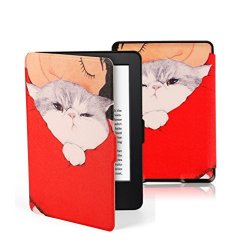 Ezyoo Pu Smart Case Cover For Amazon Kindle E-reader Paperwhite All Version Auto Sleep wake Cat