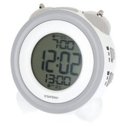 Safeway Digital Alarm Clock White grey