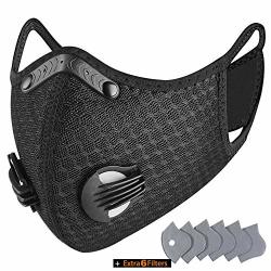 Dust Mask -reusable Activated Carbon Dustproof Respirator Safety Mask With Extra Carbon N99 Filters For Pollution Protection Pollen Allergy Woodworking Running Cycling Outdoor Activities