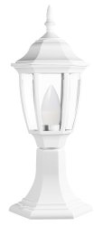 Bright Star Lighting - 6 Panel Polypropylene Pillar Lantern With Beveled Clear Polycarbote Cover - White
