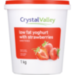 Crystal Valley Low Fat Strawberry Fruit Yoghurt 1KG