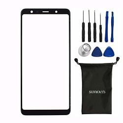 Sunways Outer Glass Screen Replacement Compatible With Samsung Galaxy A7 2018 SM-A750F Black