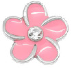 CLK00986 Pink Flower For Personalized Locket