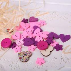 Woods Buttons 110 Pcs. Lots Of Different Wood Buttons Great For Scrap Booking