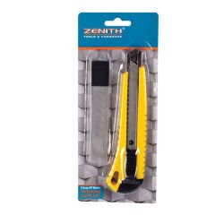 Utility Knife - Retractable - 5 Spare Blades - Yellow - 20MM - 6 Pack