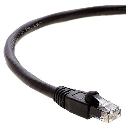Installerparts CAT6A Ethernet Cable 20 Ft Black - Utp Booted - Professional Series - 10 Gigabit sec Network High Speed Internet Cable 550MHZ