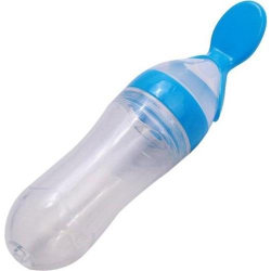 4AKID Silicone Baby Nursing Bottle With Spoon - Orange