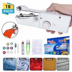 Charminer Hand Sewing Machine MINI Hand-held Cordless Portable Sewing Machine Quick Repairing Suitable For Denim Curtains Leather Diy 18 Pcs